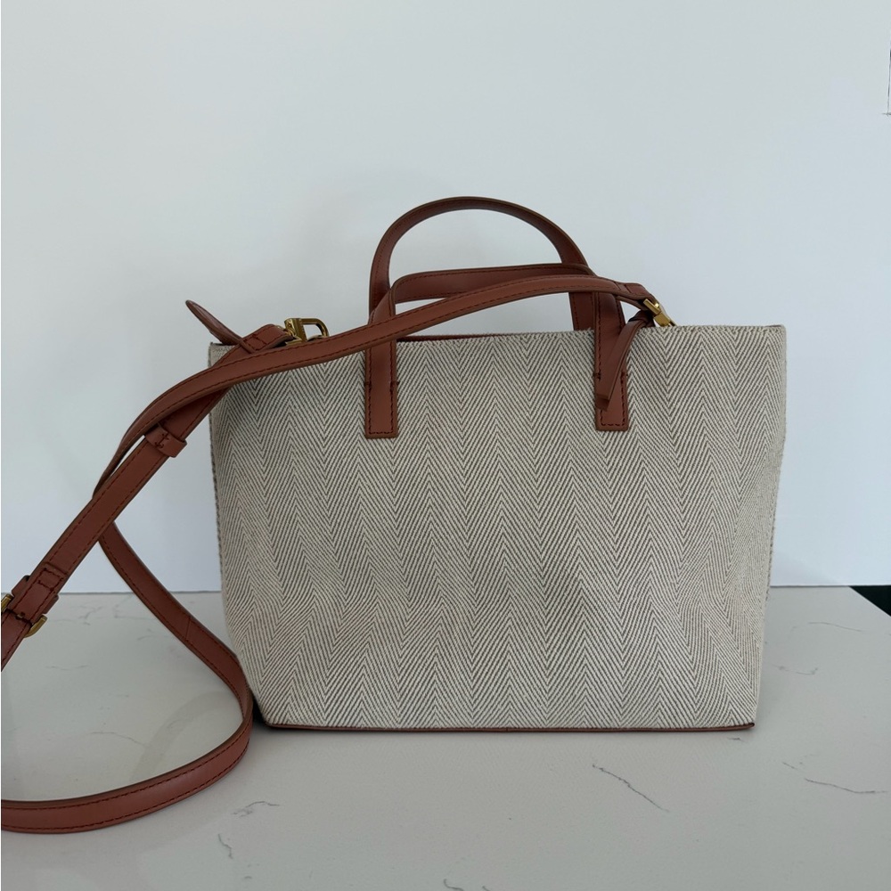 Ted Baker Beige and Brown Canvas Tote Crossbody Bag - Picture 8 of 14